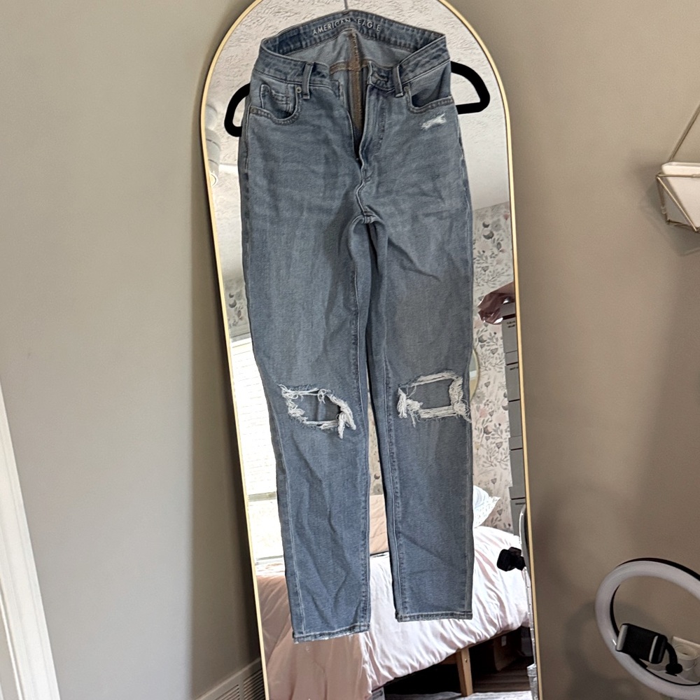 American Eagle Outfitters Light Blue Ripped Slim Jeans